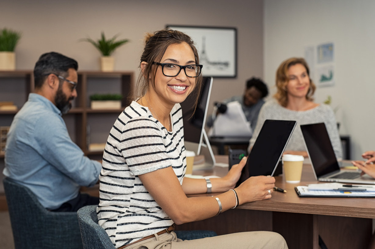 Young Casual Woman Working